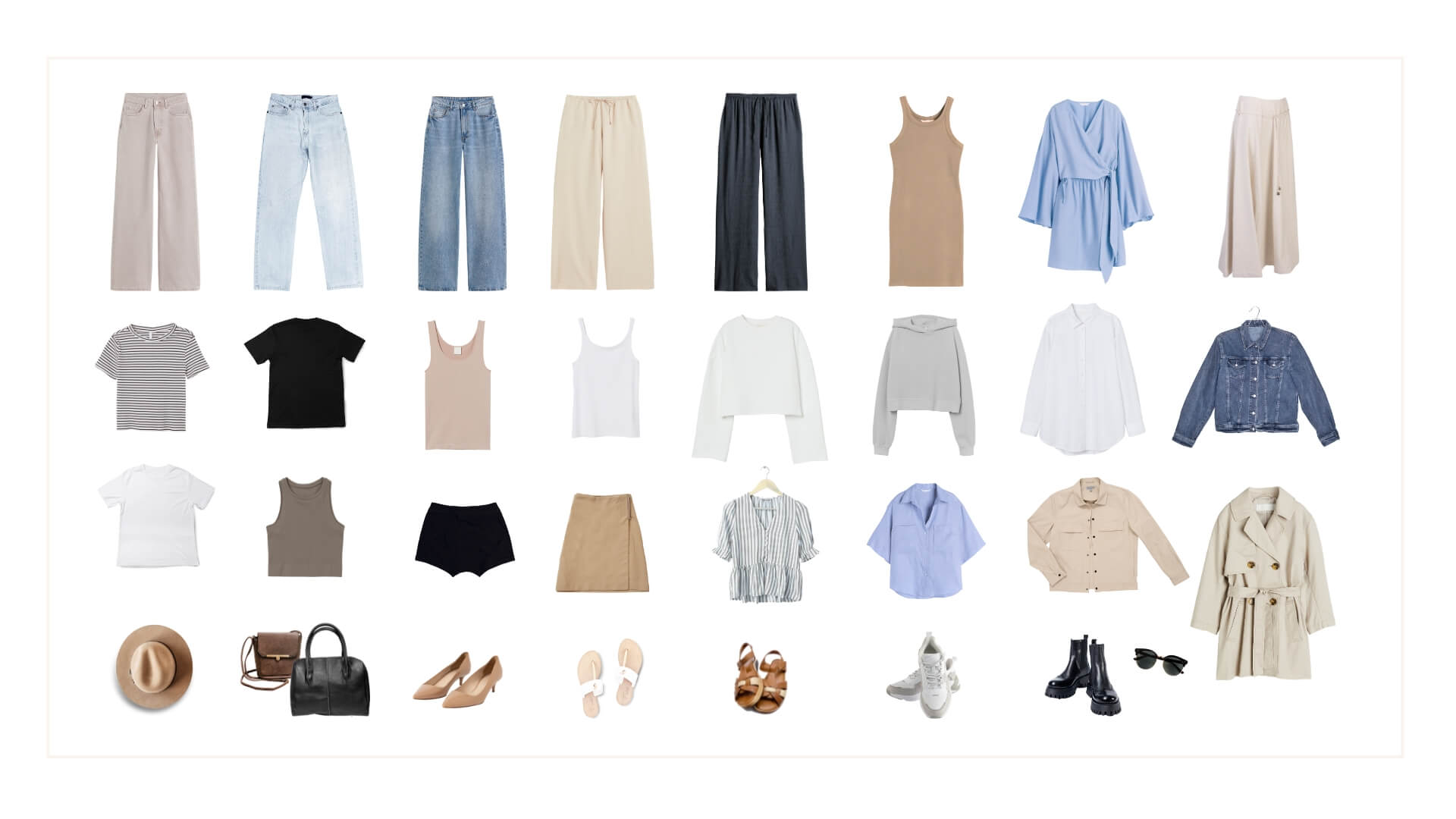 An example of a Scandi-style capsule wardrobe